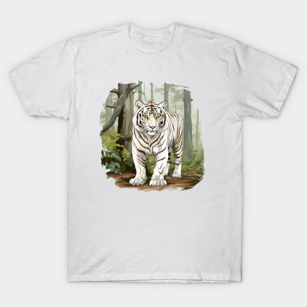 White Tiger From India T-Shirt by zooleisurelife